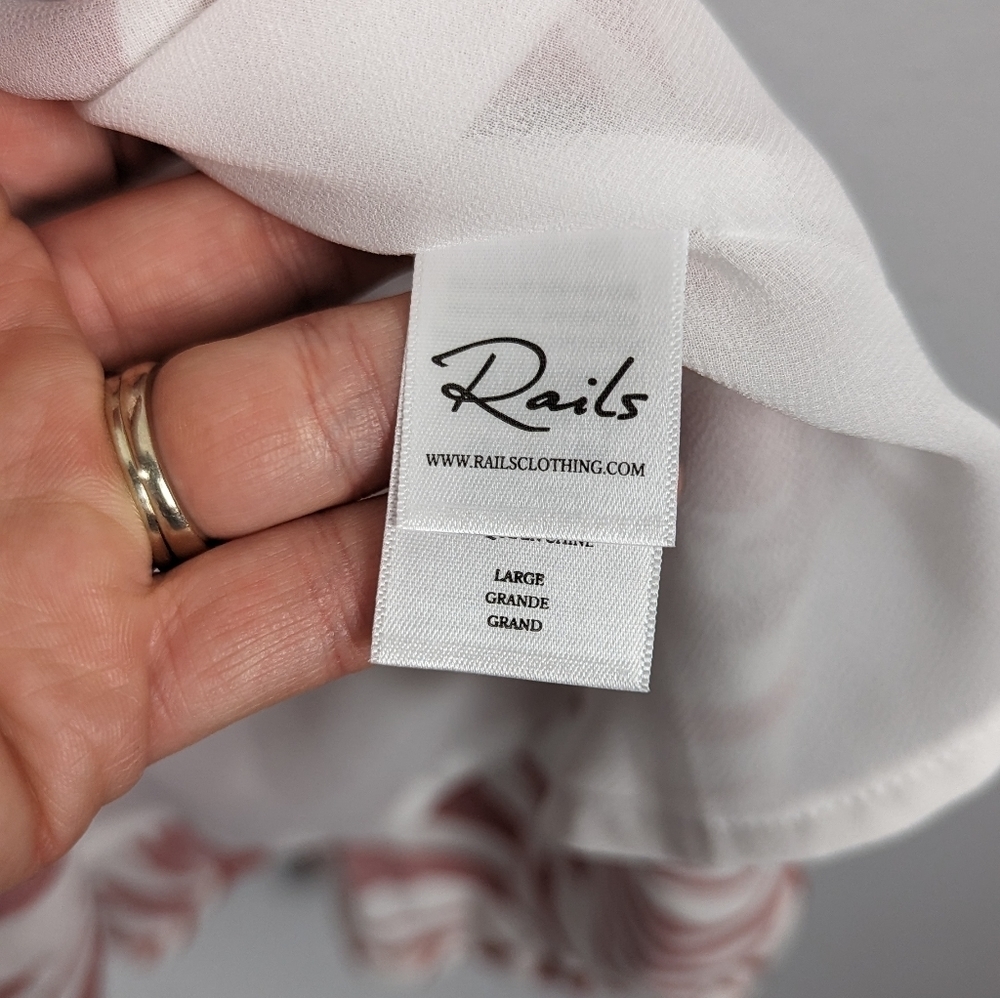 Rails London Zebra Flowy Animal Print Rust White … - image 8